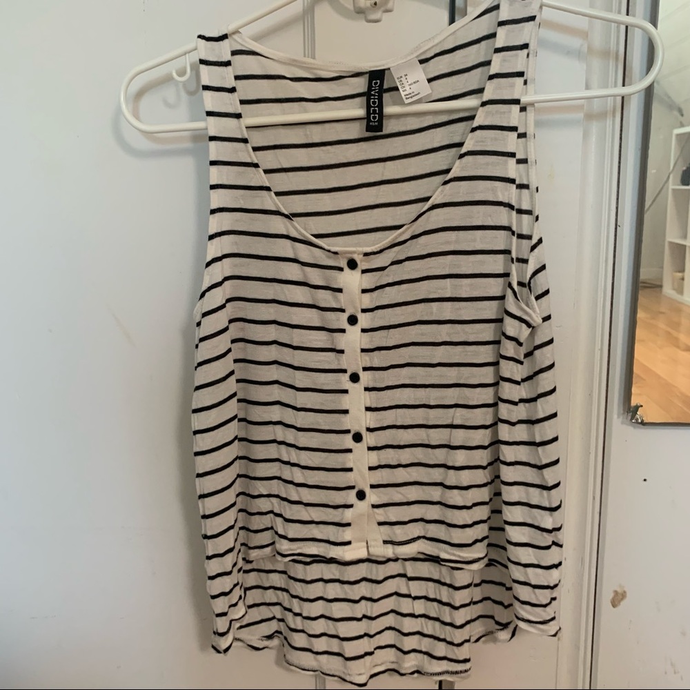 H&M Divided striped tank high low